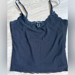 Lace tank top - black